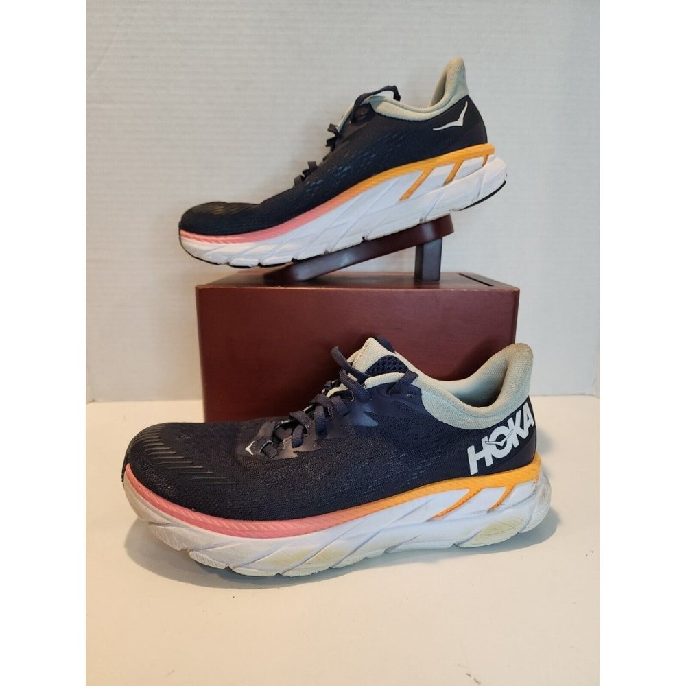 Hoka One One Women's Athletic Shoes - Dark Blue and Orange